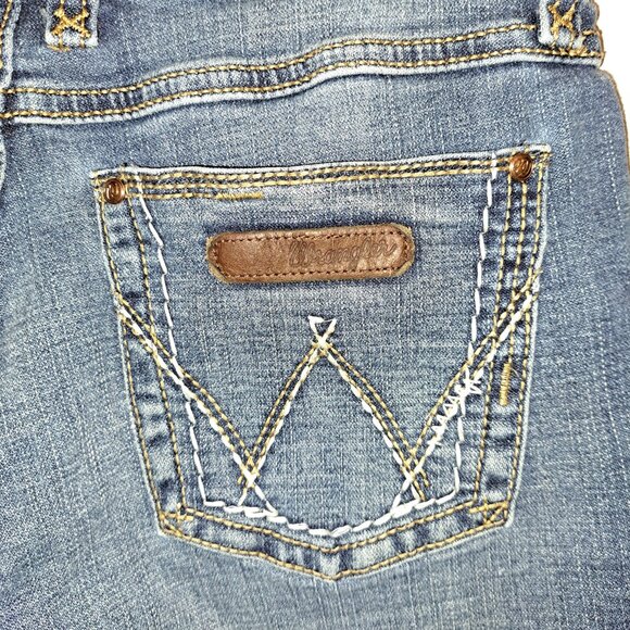 Wrangler Retro Mae Juniors Bootcut Jeans With Embroidered Pockets Size 7 - Picture 7 of 9